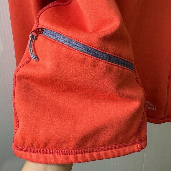 LL BEAN Mens Mountain Fleece Half Zip Orange Outdoors Sz M Regular Pullover - Picture 7 of 16